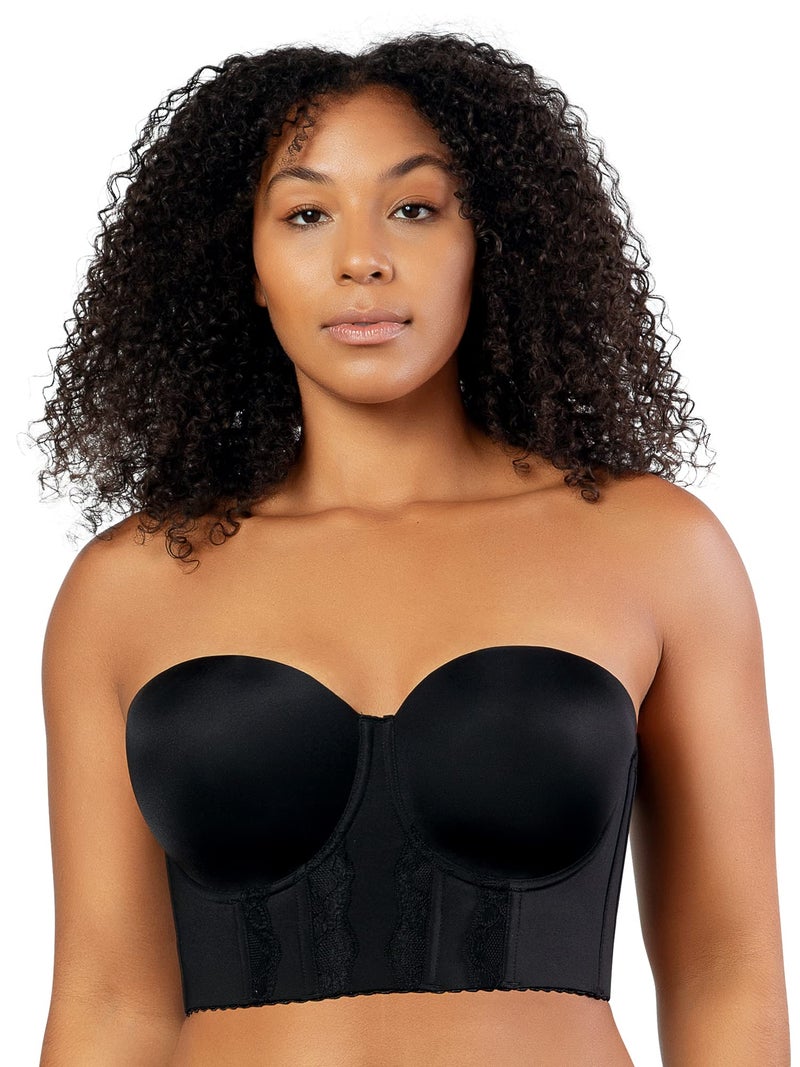 PARFAIT Elissa P50116 Women's Full Bust and Full Figure Strapless Longline Bra-Black-38DD - Image 1